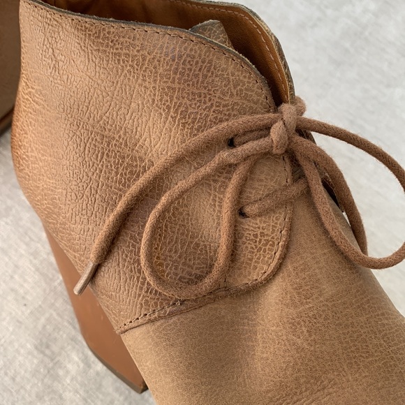 Korks by Kork-Ease PebbledBrown Leather Lace Up Block Heel Booties - Picture 7 of 13